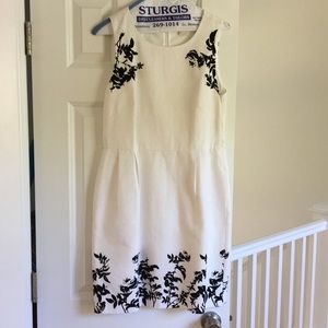 J.Crew White Tank Dress with Black Flowers. NWT.